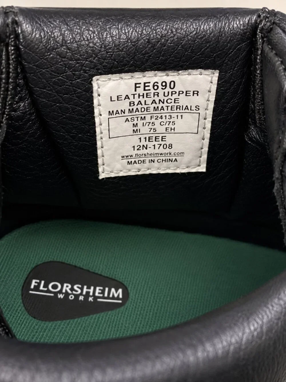 Florsheim Vaquero 6” Black Leather Steel Toe Boots Men’s Size 11 EEE New